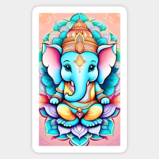 Baby Ganesh sitting on a lotus flower Sticker